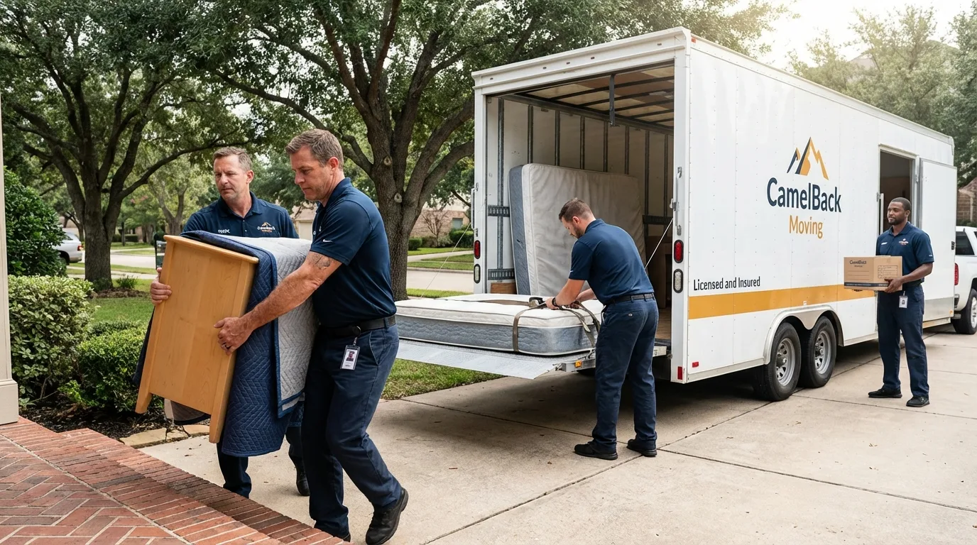 Crew loading residential truck for cross-state move from Binghamton, NY